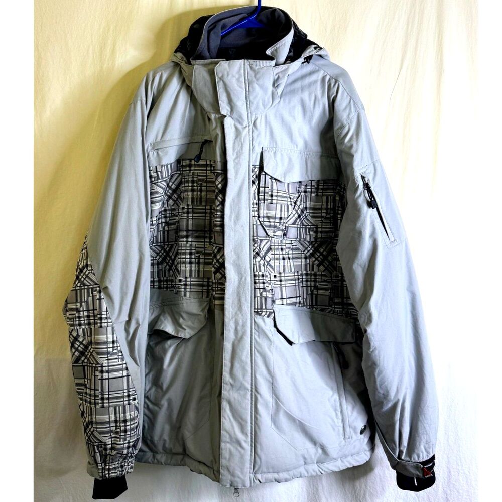 Turbine Men's Winter Wear Snowboarding Skiing Snow Gray & Gray Plaid Size 2XL